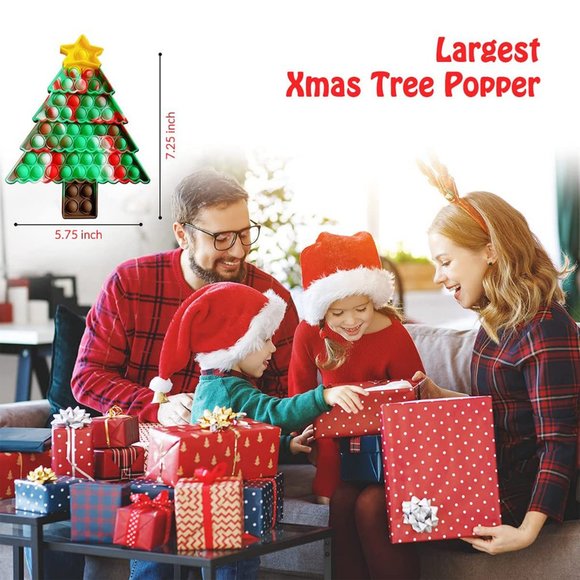 Popping easter bubble pop | Tree Red Christmas Pop It Fidget Toys - Picture 3 of 8